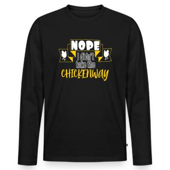 VTT Chickenway - T-shirt manches longues Premium bio Homme - noir - Devant - Nico (187cm)