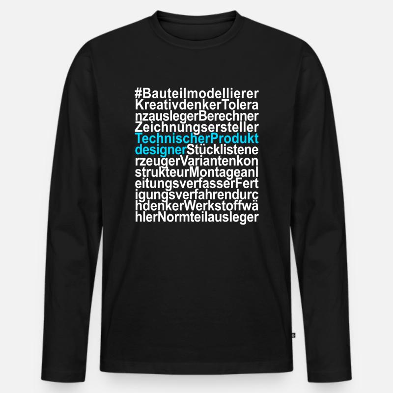 Technischer Produktdesigner Zeichner - Männer Premium Bio Langarmshirt - Schwarz