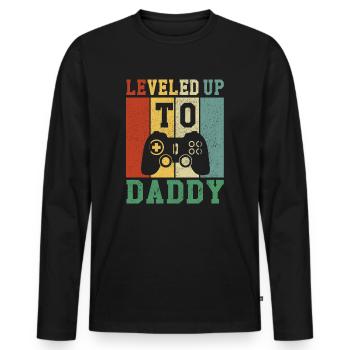 Leveled Up To Daddy 2021 devenir Papa Gaming - T-shirt manches longues Premium bio Homme - noir - Devant - Nico (187cm)
