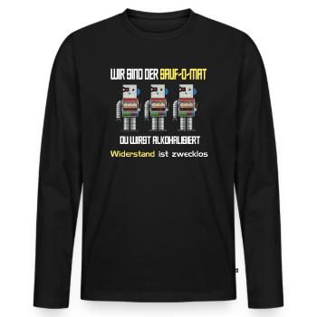 Wir sind der Sauf-O-Mat - Männer Premium Bio Langarmshirt - Schwarz - Vorne - Nico (187cm)
