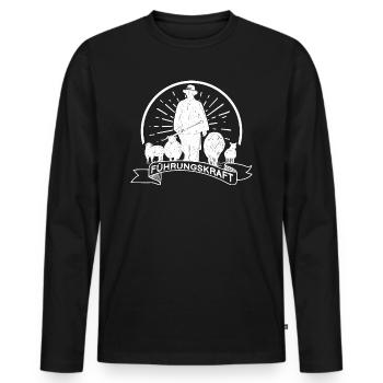 Führungskraft Schäfer Schafzüchter Schaf Hirte - Männer Premium Bio Langarmshirt - Schwarz - Vorne - Nico (187cm)