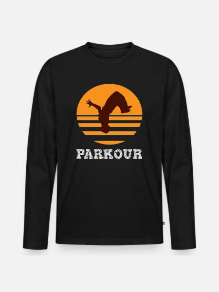 Parkour - Männer Premium Bio Langarmshirt - Schwarz