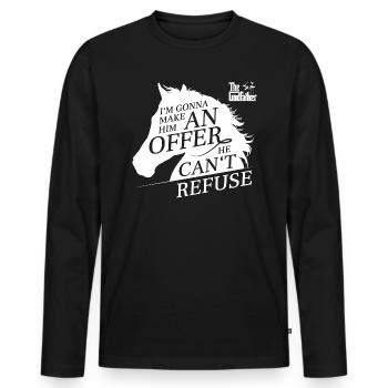 The Godfather Quote Horse - Men's Premium Organic Long Sleeve Shirt - black - Front - Nico (187cm)