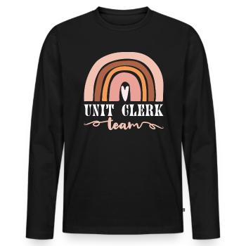 Équipe Commis Surveillant D Unité Arc-En-Ciel - T-shirt manches longues Premium bio Homme - noir - Devant - Nico (187cm)