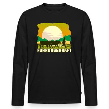 Landwirt Bauer Viehzüchter Milchbauer Geschenkidee - Männer Premium Bio Langarmshirt - Schwarz - Vorne - Nico (187cm)