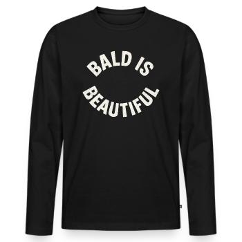 Männer Glatze Geschenkidee Bald Is Beautiful - Männer Premium Bio Langarmshirt - Schwarz - Vorne - Nico (187cm)