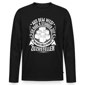 Zusteller Briefträger Paketfahrer Paketpostbote - Männer Premium Bio Langarmshirt - Schwarz - Vorne - Nico (187cm)
