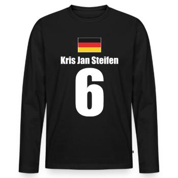 Deutschland Sauf Trikot Fußball Mallorca Urlaub - Männer Premium Bio Langarmshirt - Schwarz - Vorne - Nico (187cm)