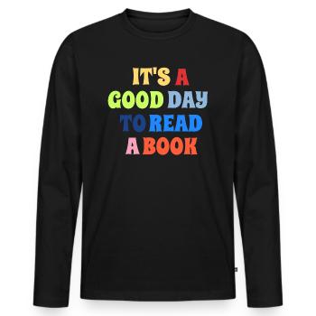 Schule Schüler Lehrer Lesen Geschenkidee - Männer Premium Bio Langarmshirt - Schwarz - Vorne - Nico (187cm)