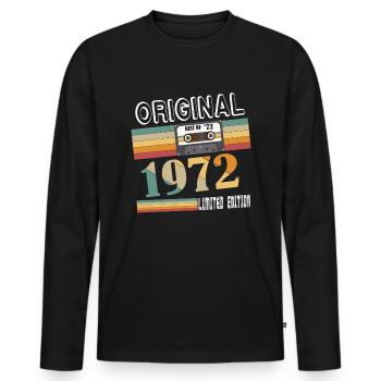 1972 Vintage Jahrgang Retro Geburtstag Geschenk - Männer Premium Bio Langarmshirt - Schwarz - Vorne - Nico (187cm)