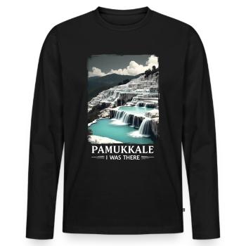 Pamukkale Turkey Tour - Men's Premium Organic Long Sleeve Shirt - black - Front - Nico (187cm)