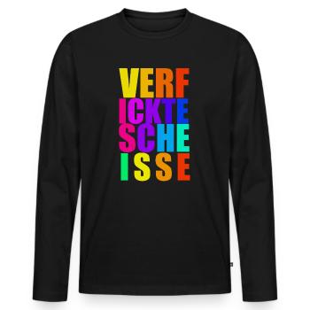 Verfickte Scheiße Fluchen Sarkasmus Lustige Sprüch - Männer Premium Bio Langarmshirt - Schwarz - Vorne - Nico (187cm)