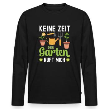 Gärtnerin Gärtner Kleingärtner Gartenarbeit Spruch - Männer Premium Bio Langarmshirt - Schwarz - Vorne - Nico (187cm)