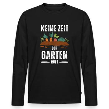 Gärtnerin Gärtner Gartenfreunde Geschenk - Männer Premium Bio Langarmshirt - Schwarz - Vorne - Nico (187cm)