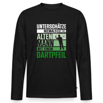 Dartspieler Dartpfeil Dartscheibe Dart Geschenk - Männer Premium Bio Langarmshirt - Schwarz - Vorne - Nico (187cm)