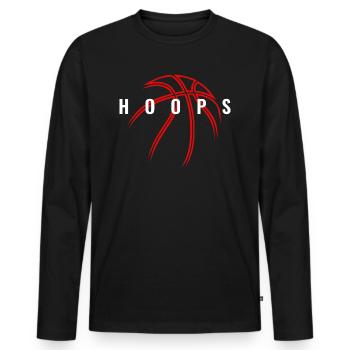 Basketball Sport B-Ball Hoops Idée cadeau - T-shirt manches longues Premium bio Homme - noir - Devant - Nico (187cm)