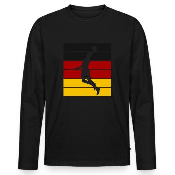 Basketball Shirt Basketball Player Germany - Men's Premium Organic Long Sleeve Shirt - black - Front - Nico (187cm)