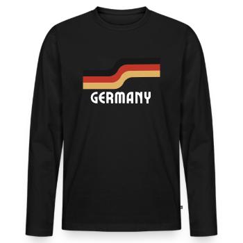 Drapeau rétro Jersey Allemagne - T-shirt manches longues Premium bio Homme - noir - Devant - Nico (187cm)