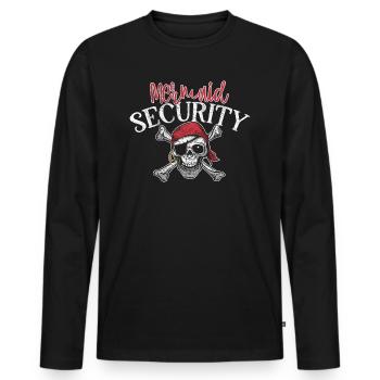 Mermaid Sécurité Pirate Père Frère Papa - T-shirt manches longues Premium bio Homme - noir - Devant - Nico (187cm)