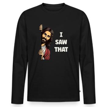 Jesus Freak Jesus Christus Meme Christlich Bibel - Männer Premium Bio Langarmshirt - Schwarz - Vorne - Nico (187cm)