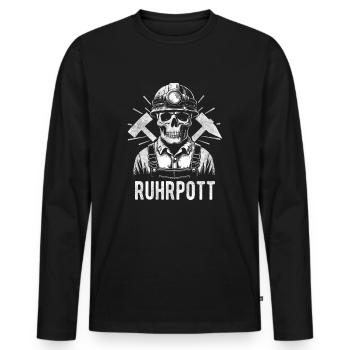 Mining Colliery Ruhr Area Ruhrpott Miners - Men's Premium Organic Long Sleeve Shirt - black - Front - Nico (187cm)