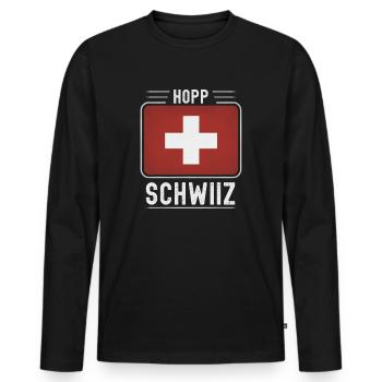 Switzerland Flag Swiss Flag Jersey Merchandise - Men's Premium Organic Long Sleeve Shirt - black - Front - Nico (187cm)