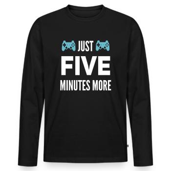 Gamer Gaming Cadeau - T-shirt manches longues Premium bio Homme - noir - Devant - Nico (187cm)