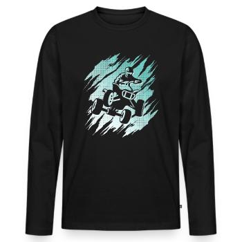 Quad Biker Design Offroad Quad Bike ATV - Men's Premium Organic Long Sleeve Shirt - black - Front - Nico (187cm)