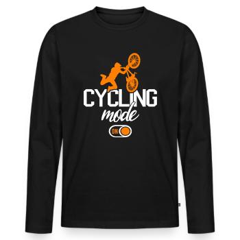 Mountain Bike Cyclist Funny Mountain Bike - Men's Premium Organic Long Sleeve Shirt - black - Front - Nico (187cm)