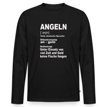 Angeln ist keine Fische fangen, Anglerspruch - Männer Premium Bio Langarmshirt - Schwarz - Vorne - Nico (187cm)