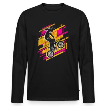 BMX Bike Rider Girl Bike BMX - T-shirt manches longues Premium bio Homme - noir - Devant - Nico (187cm)