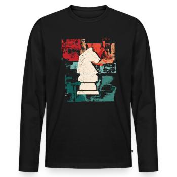 Chess Player Checkmate Chess Player - Men's Premium Organic Long Sleeve Shirt - black - Front - Nico (187cm)