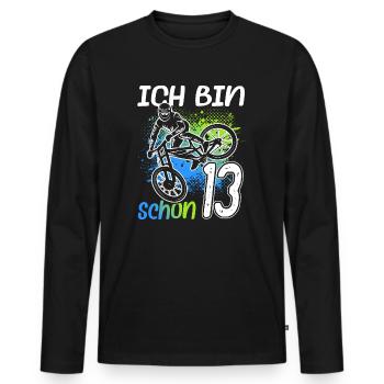 13. Geburtstag Mountain Bike 13 Jahre alt Fahrrad - Männer Premium Bio Langarmshirt - Schwarz - Vorne - Nico (187cm)