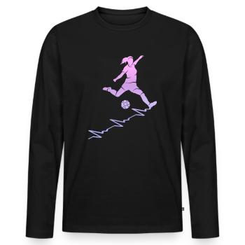Footballer Heart Line Football Player Women Football - Men's Premium Organic Long Sleeve Shirt - black - Front - Nico (187cm)