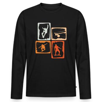 Skater Skateboard Skateboard Enfants Skateboarder - T-shirt manches longues Premium bio Homme - noir - Devant - Nico (187cm)