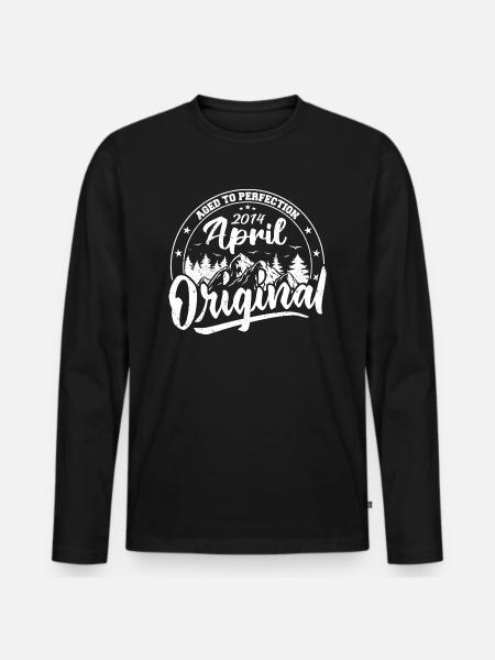 April 2014 Geburtstagsgeschenk April 2014 Vintage - Männer Premium Bio Langarmshirt - Schwarz