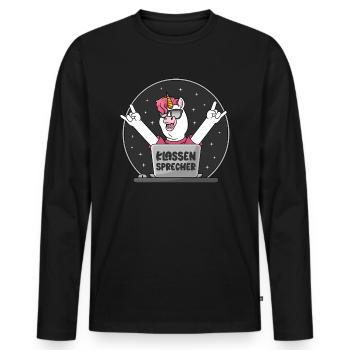 Klassen Sprecher Schule Einhorn PC Klassensprecher - Männer Premium Bio Langarmshirt - Schwarz - Vorne - Nico (187cm)