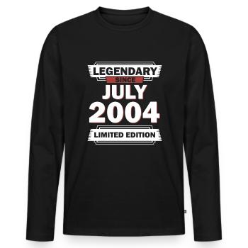 18ème anniversaire Juillet millésime 2004 idée cadeau - T-shirt manches longues Premium bio Homme - noir - Devant - Nico (187cm)