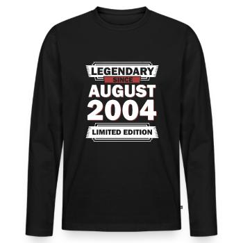 18ème anniversaire Août millésime 2004 idée cadeau - T-shirt manches longues Premium bio Homme - noir - Devant - Nico (187cm)