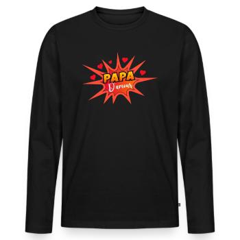 Ma Poule Est Cool Citation Jeux De Mot Jardin - T-shirt manches longues Premium bio Homme - noir - Devant - Nico (187cm)
