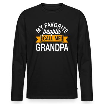 Opa Großvater Mes gens préférés m’appellent grand-père - T-shirt manches longues Premium bio Homme - noir - Devant - Nico (187cm)