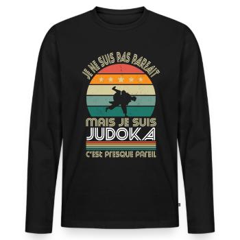 Je ne suis pas parfait mais je suis judoka - T-shirt manches longues Premium bio Homme - noir - Devant - Nico (187cm)