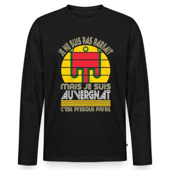 Je ne suis pas parfait mais je suis Auvergnat - T-shirt manches longues Premium bio Homme - noir - Devant - Nico (187cm)