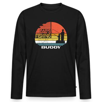Angeln Angler Vater Sohn Dad's Fishing Buddy - Männer Premium Bio Langarmshirt - Schwarz - Vorne - Nico (187cm)
