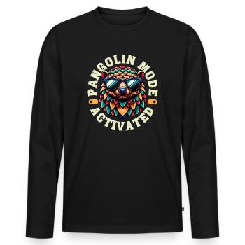 Pangolin Fashion Activated Conservationist Pangolin - Men's Premium Organic Long Sleeve Shirt - black - Front - Nico (187cm)