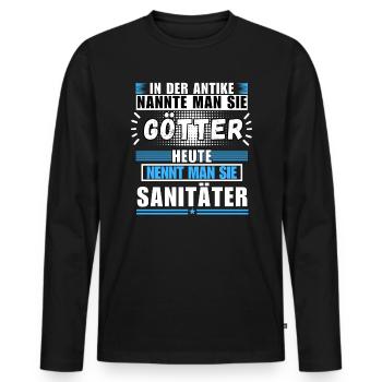 Gods in Antiquity. Today paramedic - Men's Premium Organic Long Sleeve Shirt - black - Front - Nico (187cm)