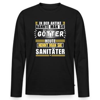 Gods in antiquity. Today paramedic - Men's Premium Organic Long Sleeve Shirt - black - Front - Nico (187cm)
