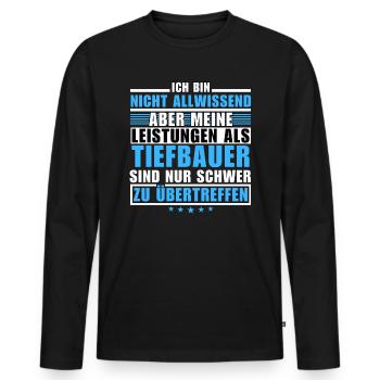 Unsurpassed performance as a civil engineer - Men's Premium Organic Long Sleeve Shirt - black - Front - Nico (187cm)