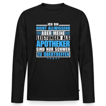 Unmatched performance as a pharmacist - Men's Premium Organic Long Sleeve Shirt - black - Front - Nico (187cm)