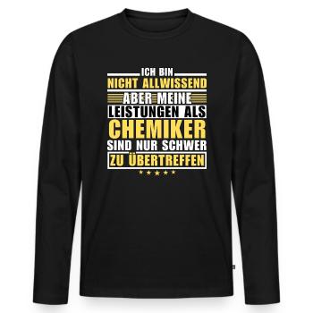 Des performances inégalées en tant que chimiste - T-shirt manches longues Premium bio Homme - noir - Devant - Nico (187cm)